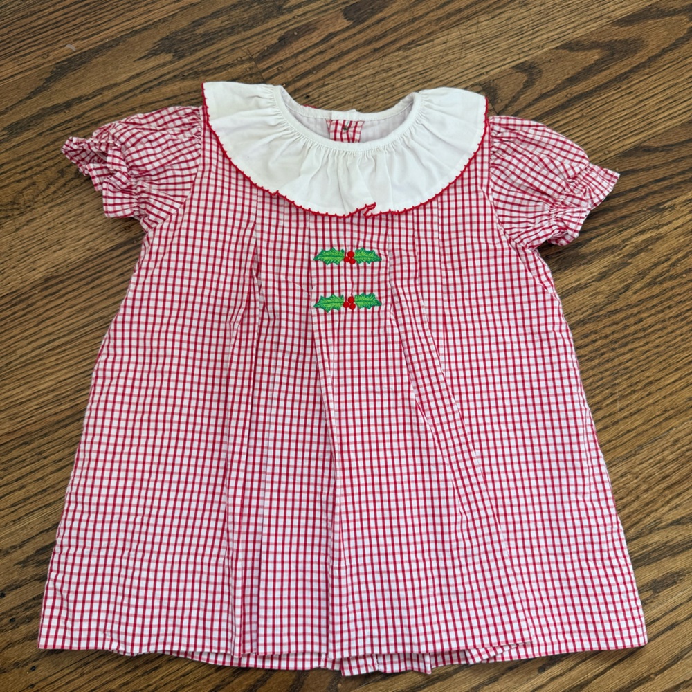 The Proper Peony Christmas Holly Dress 18mo